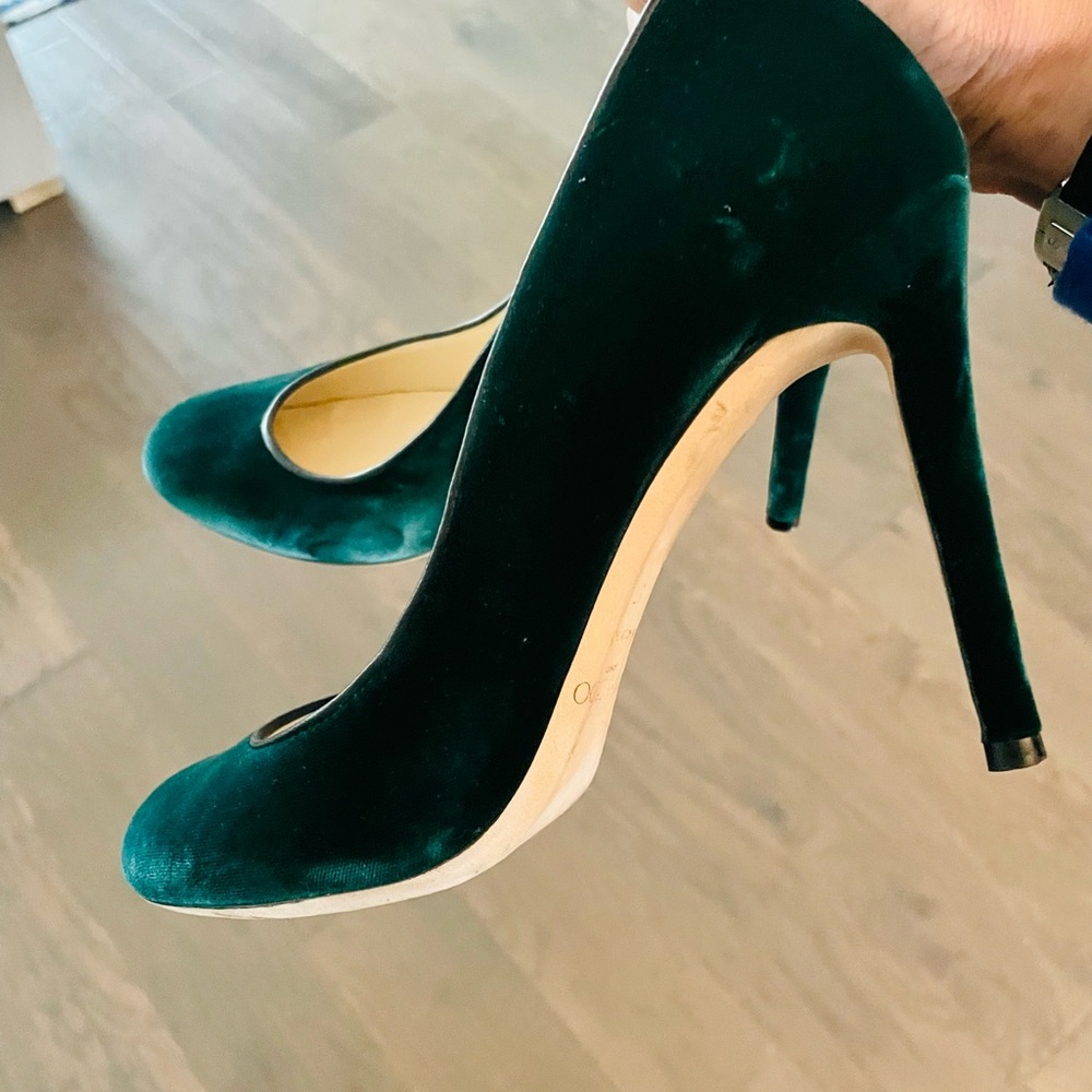Jimmy Choo Emerald Green Velvet Heel
